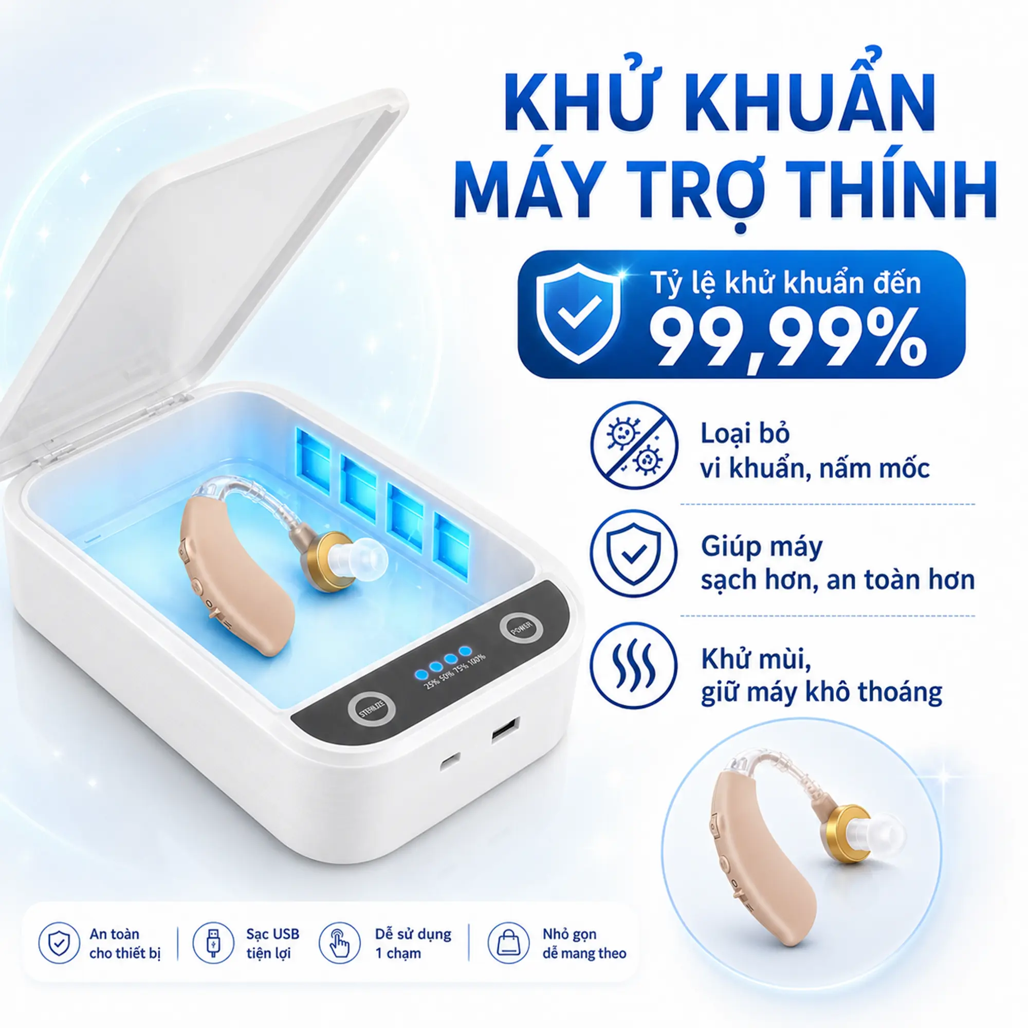Máy khử khuẩn UV vệ sinh tai nghe